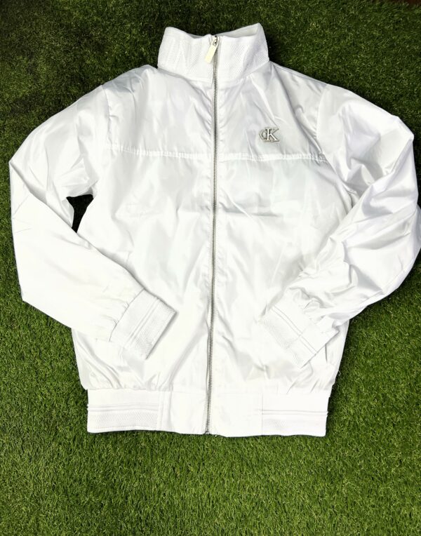 Blouson Léger CALVIN KLEIN Blanc - Col Perforé & Logo CK Métal