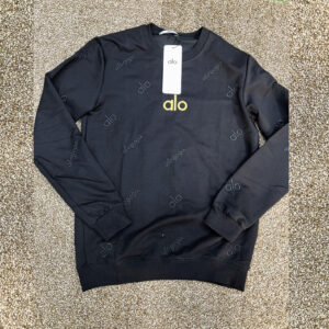 Sweatshirt Noir Alo Logo Doré