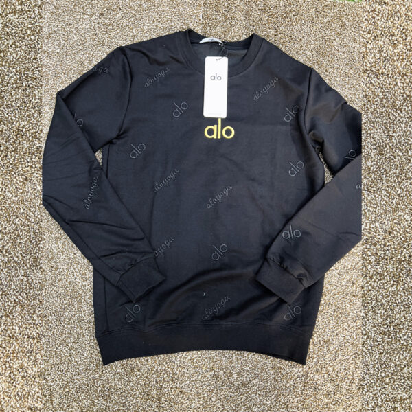 Sweatshirt Noir Alo Logo Doré