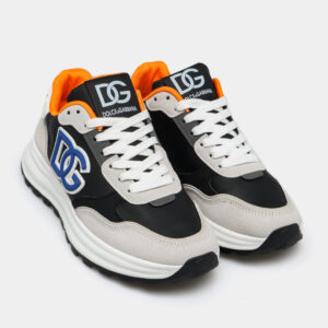 Sneakers Dolce & Gabbana DG Logo – Noir, Gris & Orange – Style Urbain Sportif