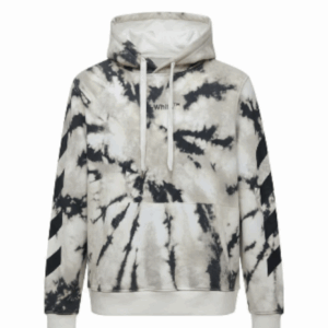 Hoodie en coton à imprimé tie-dye Diag Arrow Off-White (Gris/Blanc)