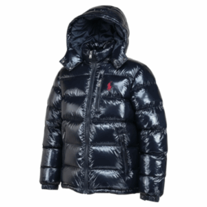 Doudoune Polo Ralph Lauren Laquée à Capuche - Marine (Bleu Nuit) & Poney Rouge