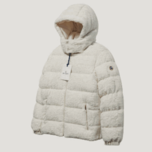 Blouson Moncler "Teddy" à Capuche - Crème (Écru)