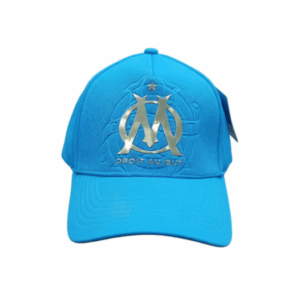 Casquette OM Logo Écusson Argenté "Marseille" Bleu Ciel
