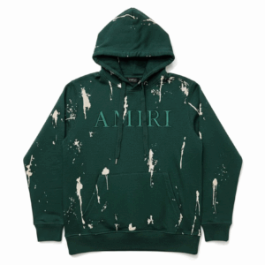 Sweat à capuche AMIRI vert éclaboussures de peinture