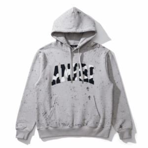 Sweat à capuche AMIRI gris effet tache vintage