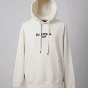 Hoodie Balenciaga Blanc à Logo Pinceau