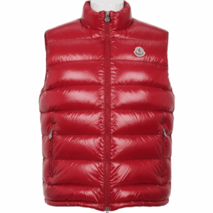 Doudoune Sans Manches Moncler Brillant - Rouge Scarlate