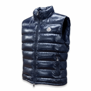 Doudoune Sans Manches Moncler Brillant - Bleu Marine Élégant