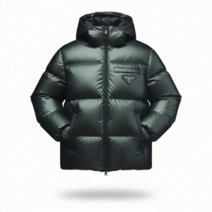 ​Doudoune à Capuche Prada - Vert Métallisé Brillant kids