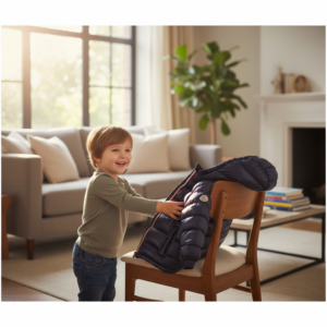 Doudoune Matelassée à Capuche "Moncler "– Bleu Marine