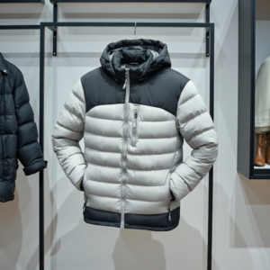 Puffer Jacket Bicolore à Capuche – Édition Contrast