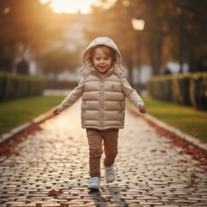 Gilet Sans Manches à Capuche Moncler Kids – Beige Sable