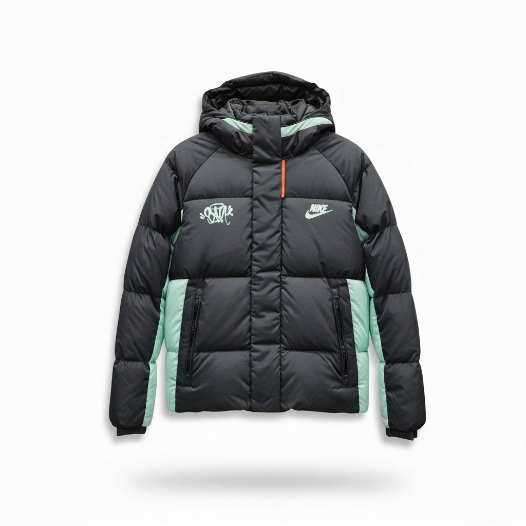 Doudoune Nike Syna à Capuche – Noir & Vert Menthe